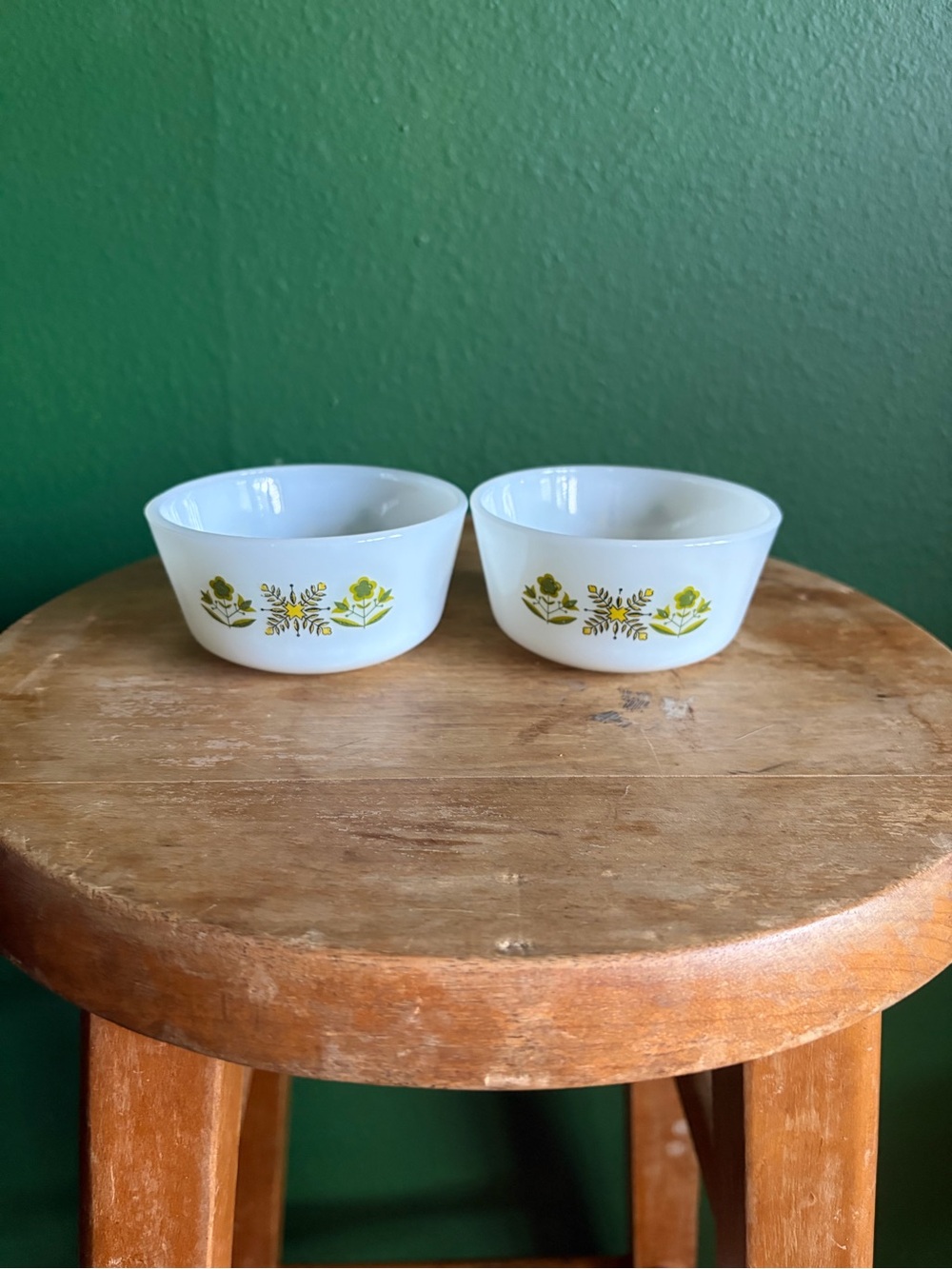Anchor Hocking Fire-King Meadow Green Custard Cups 6 oz, set of 2